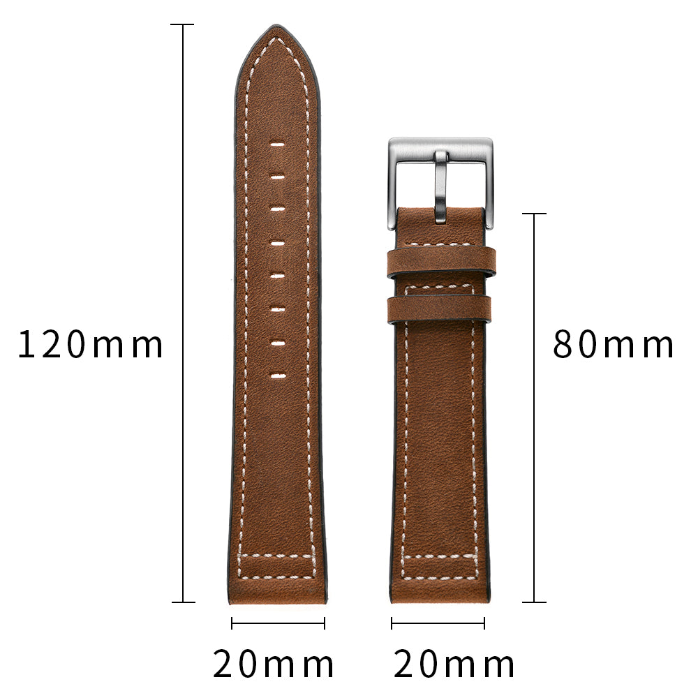 20mm Genuine Leather Watch Band for Huami Amazfit Youth Edition