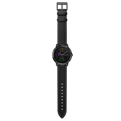 20mm Top-layer Genuine Leather Watch Strap Replacement for Garmin Vivoactive 3/Vivomove HR