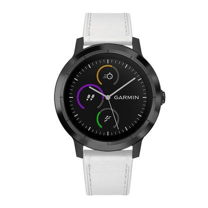 20mm Top-layer Genuine Leather Watch Strap Replacement for Garmin Vivoactive 3/Vivomove HR