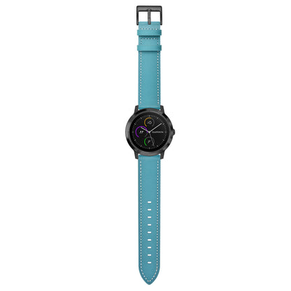 20mm Top-layer Genuine Leather Watch Strap Replacement for Garmin Vivoactive 3/Vivomove HR