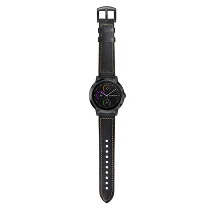 20mm Genuine Leather Coated Silicone Smart Watch Strap for Garmin Vivoactive 3/Vivomove HR
