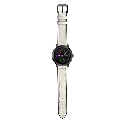 20mm Genuine Leather Coated Silicone Smart Watch Strap for Garmin Vivoactive 3/Vivomove HR