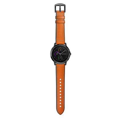 20mm Genuine Leather Coated Silicone Smart Watch Strap for Garmin Vivoactive 3/Vivomove HR