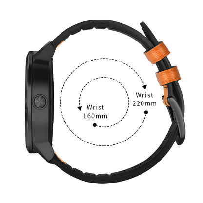 20mm Genuine Leather Coated Silicone Smart Watch Strap for Garmin Vivoactive 3/Vivomove HR