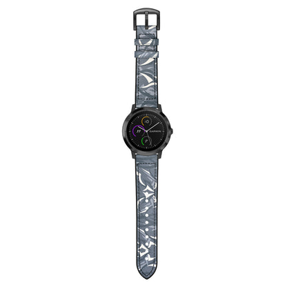 20mm Genuine Leather Coated Silicone Smart Watch Strap for Garmin Vivoactive 3/Vivomove HR