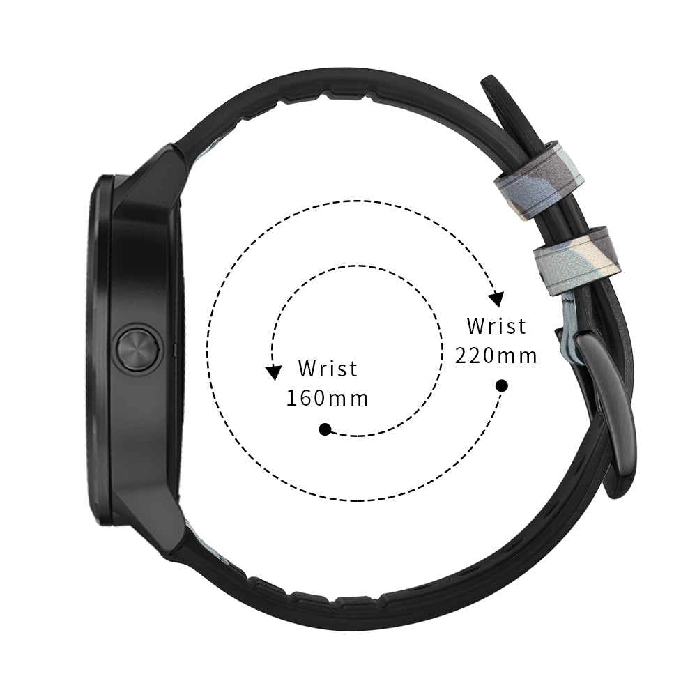 20mm Genuine Leather Coated Silicone Smart Watch Strap for Garmin Vivoactive 3/Vivomove HR