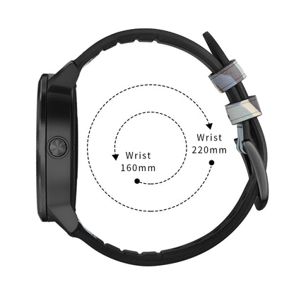 20mm Genuine Leather Coated Silicone Smart Watch Strap for Garmin Vivoactive 3/Vivomove HR