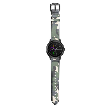 20mm Genuine Leather Coated Silicone Smart Watch Strap for Garmin Vivoactive 3/Vivomove HR