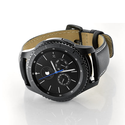22mm Genuine Leather Smart Watchband Strap Replacement for Samsung Gear S3 Classic/Gear S3 Frontier