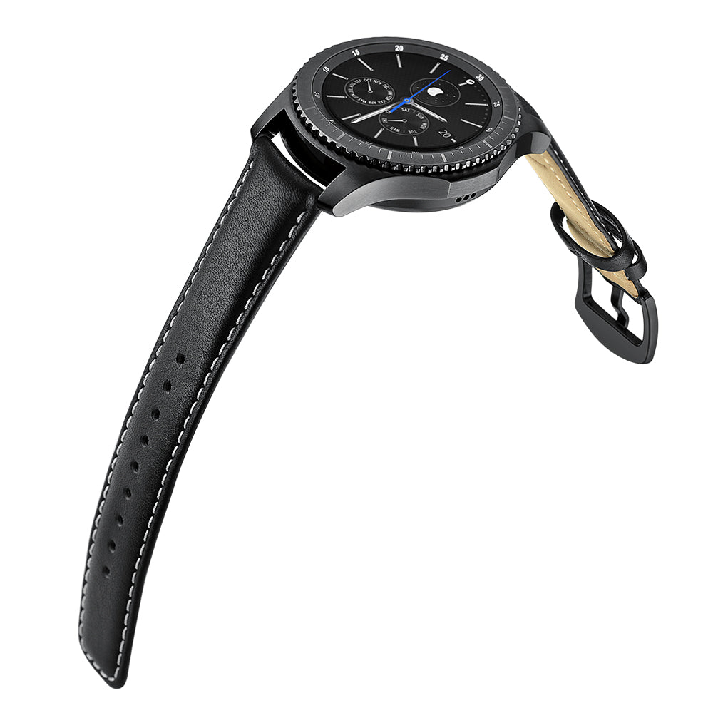 22mm Genuine Leather Smart Watchband Strap Replacement for Samsung Gear S3 Classic/Gear S3 Frontier