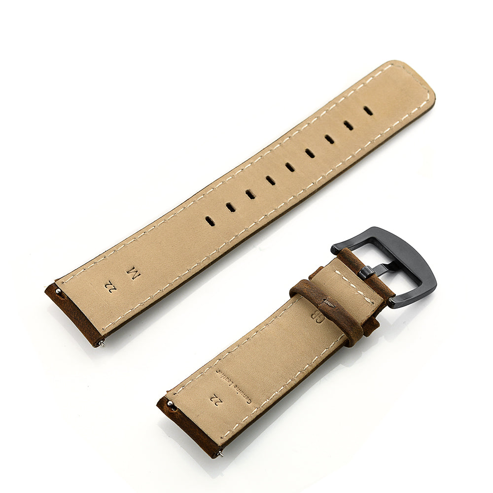 22mm Genuine Leather Smart Watchband Strap Replacement for Samsung Gear S3 Classic/Gear S3 Frontier