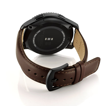 22mm Genuine Leather Smart Watchband Strap Replacement for Samsung Gear S3 Classic/Gear S3 Frontier