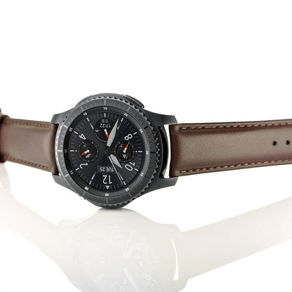 22mm Genuine Leather Smart Watchband Strap Replacement for Samsung Gear S3 Classic/Gear S3 Frontier