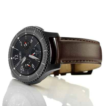 22mm Genuine Leather Smart Watchband Strap Replacement for Samsung Gear S3 Classic/Gear S3 Frontier