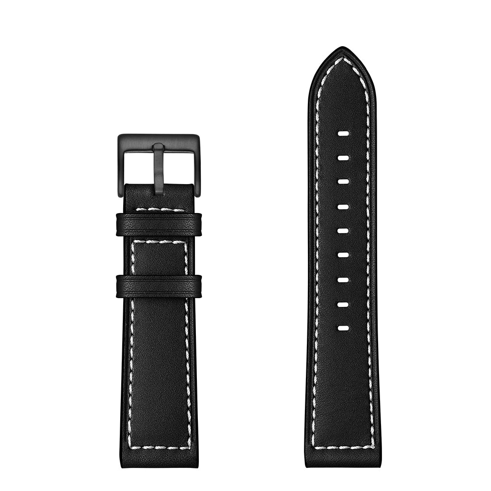 22mm Stitching Decor Genuine Leather Watch Strap Bracelet Wristband for Huawei Watch GT / Watch 2 / Watch Magic
