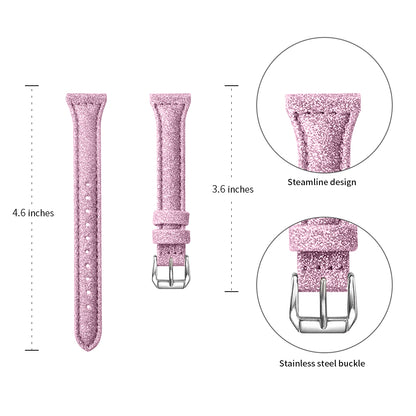 18mm Bling Design Genuine Leather Smart Watch Strap Replacement for Xiaomi Mi Watch