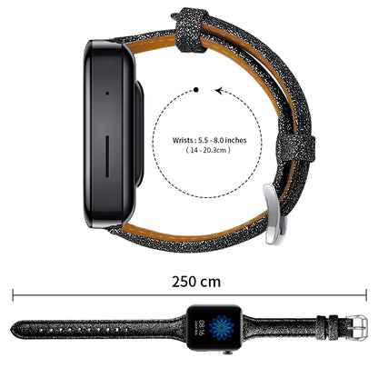 18mm Bling Design Genuine Leather Smart Watch Strap Replacement for Xiaomi Mi Watch
