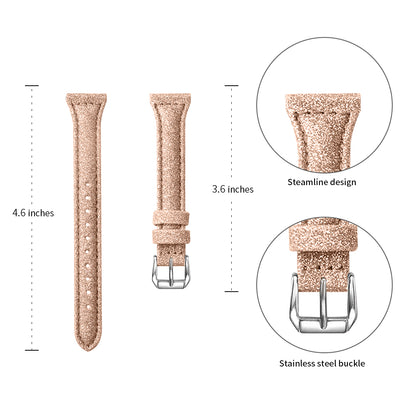 18mm Bling Design Genuine Leather Smart Watch Strap Replacement for Xiaomi Mi Watch