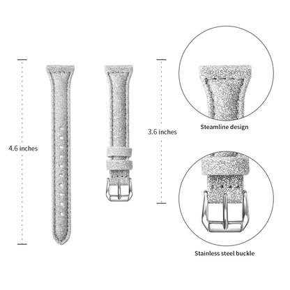18mm Bling Design Genuine Leather Smart Watch Strap Replacement for Xiaomi Mi Watch