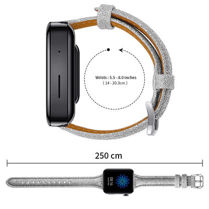 18mm Bling Design Genuine Leather Smart Watch Strap Replacement for Xiaomi Mi Watch