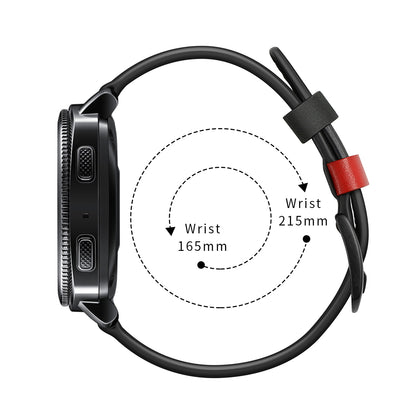 20mm Stitching Decor Genuine Leather Wrist Band Strap Replacement for Samsung Galaxy Watch4 Classic 46mm 42mm/Galaxy Watch4 44mm 40mm/Watch S4 Gear Sport