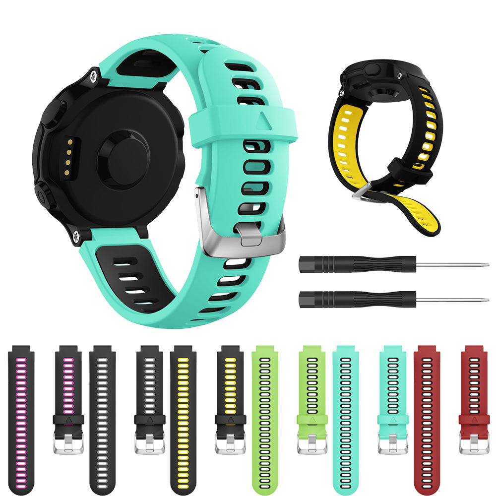 For Garmin Forerunner 735XT 220 230 235 620 630 Silicone Watch Band Wrist Strap Replacement with Silver Buckle