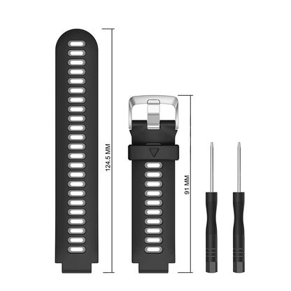 For Garmin Forerunner 735XT 220 230 235 620 630 Silicone Watch Band Wrist Strap Replacement with Silver Buckle