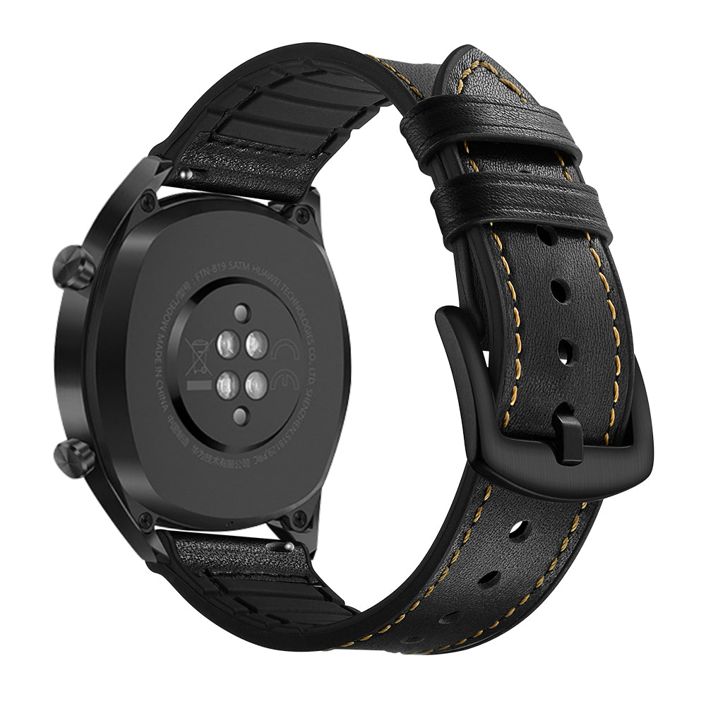 22mm Genuine Leather Coated Silicone 22mm Watch Strap for Huawei Watch GT 2/1  / Honor Magic