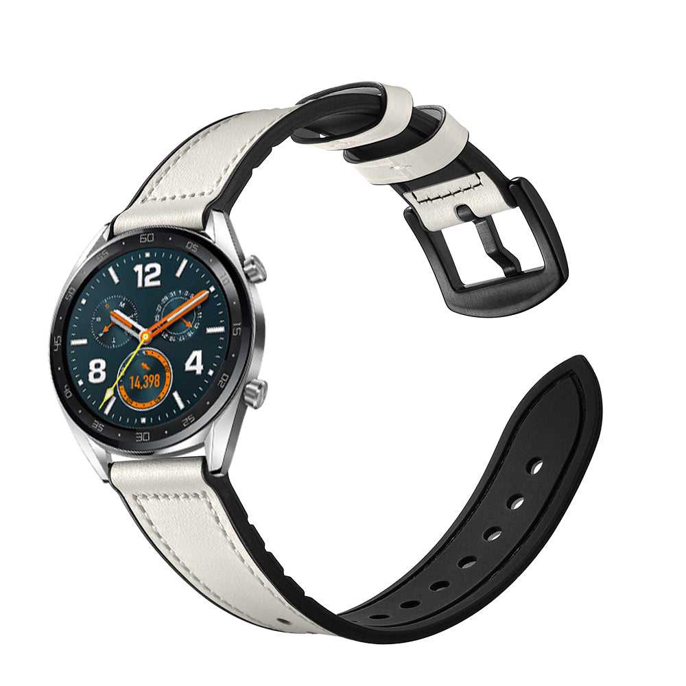 22mm Genuine Leather Coated Silicone 22mm Watch Strap for Huawei Watch GT 2/1  / Honor Magic