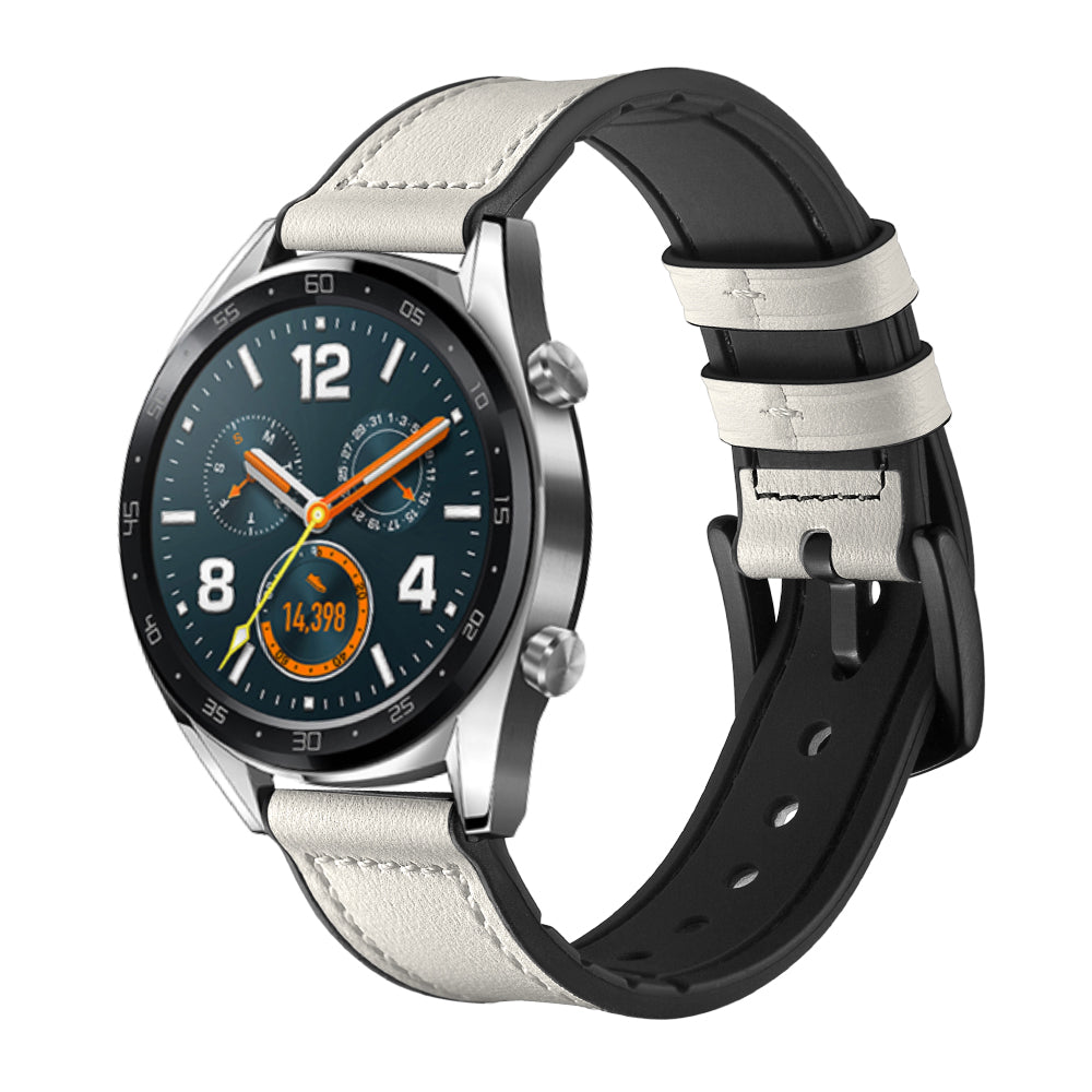 22mm Genuine Leather Coated Silicone 22mm Watch Strap for Huawei Watch GT 2/1  / Honor Magic