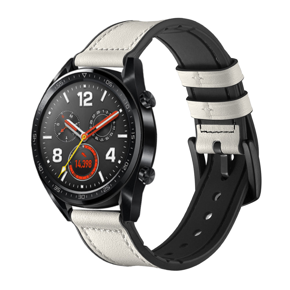 22mm Genuine Leather Coated Silicone 22mm Watch Strap for Huawei Watch GT 2/1  / Honor Magic