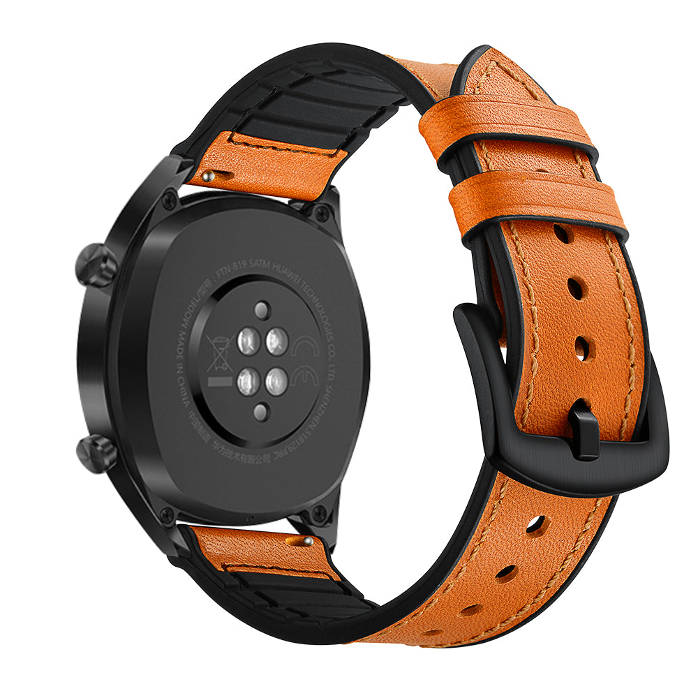 22mm Genuine Leather Coated Silicone 22mm Watch Strap for Huawei Watch GT 2/1  / Honor Magic