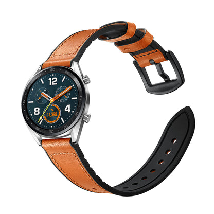 22mm Genuine Leather Coated Silicone 22mm Watch Strap for Huawei Watch GT 2/1  / Honor Magic
