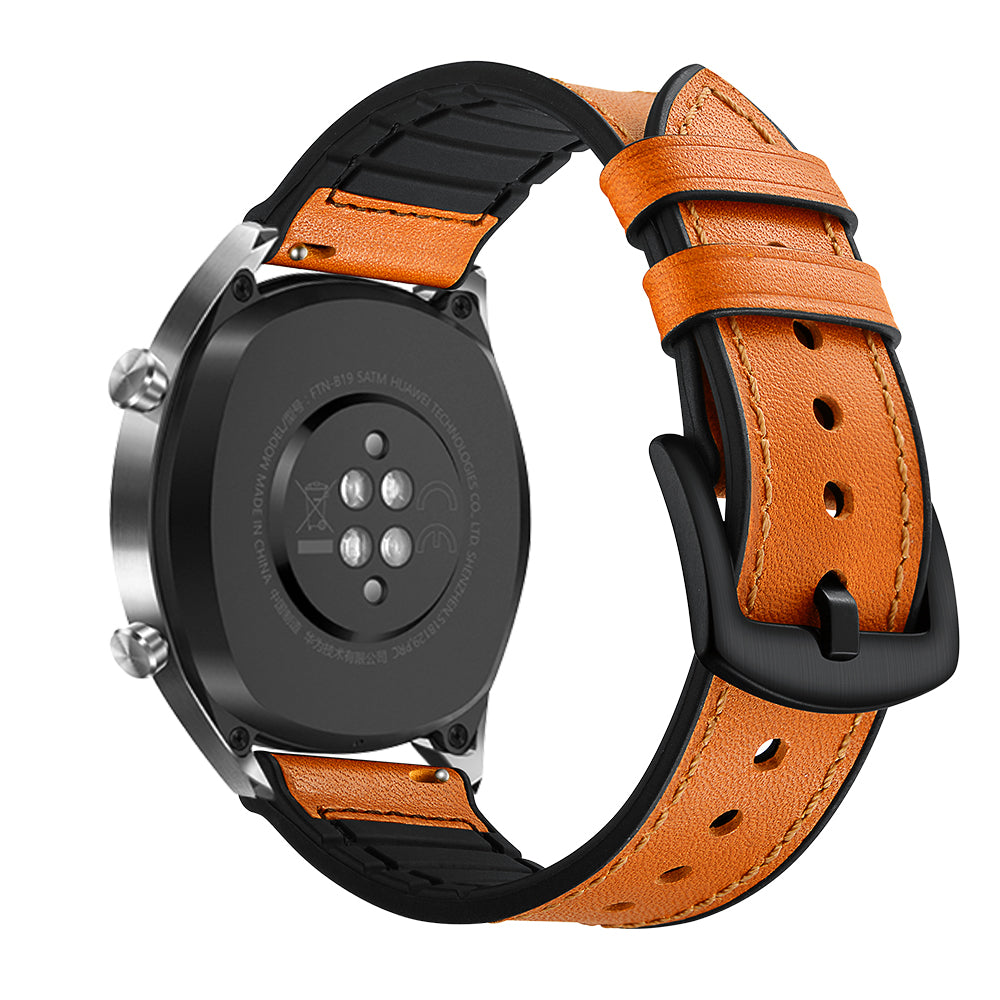22mm Genuine Leather Coated Silicone 22mm Watch Strap for Huawei Watch GT 2/1  / Honor Magic