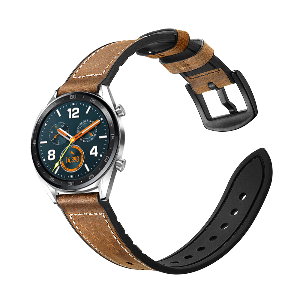 22mm Genuine Leather Coated Silicone 22mm Watch Strap for Huawei Watch GT 2/1  / Honor Magic