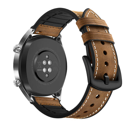 22mm Genuine Leather Coated Silicone 22mm Watch Strap for Huawei Watch GT 2/1  / Honor Magic