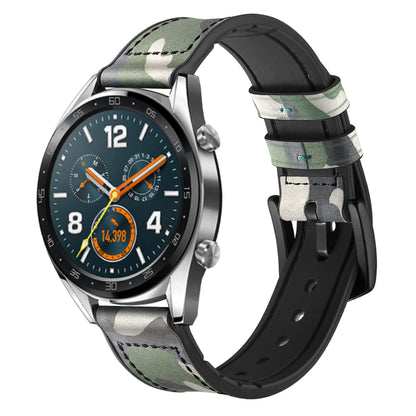 22mm Genuine Leather Coated Silicone 22mm Watch Strap for Huawei Watch GT 2/1  / Honor Magic