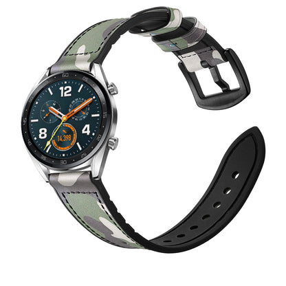 22mm Genuine Leather Coated Silicone 22mm Watch Strap for Huawei Watch GT 2/1  / Honor Magic