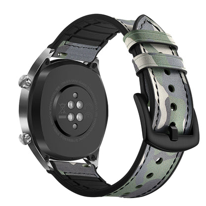 22mm Genuine Leather Coated Silicone 22mm Watch Strap for Huawei Watch GT 2/1  / Honor Magic