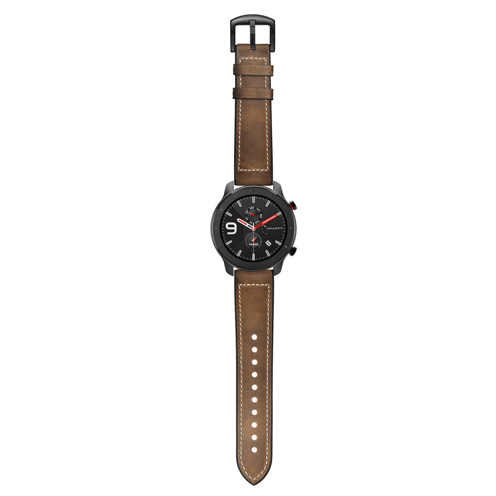 20mm Genuine Leather Coated Silicone Watch Band for Huami Amazfit GTR 42mm
