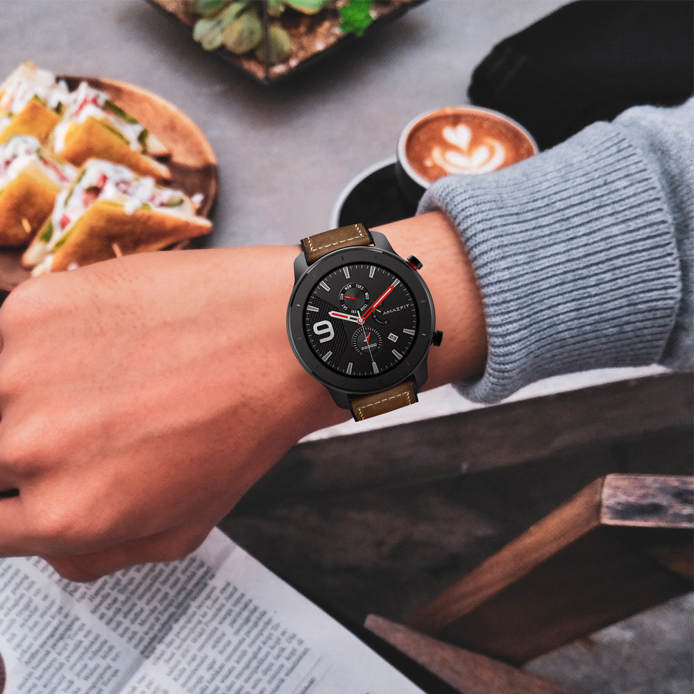 20mm Genuine Leather Coated Silicone Watch Band for Huami Amazfit GTR 42mm