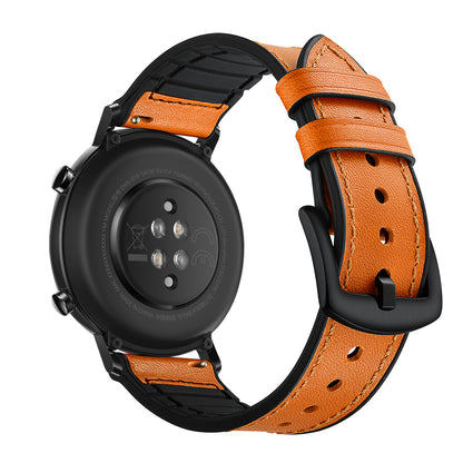 20mm Genuine Leather Coated Silicone Smart Watch Strap for Huawei Watch GT2 42mm