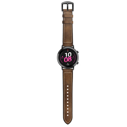20mm Genuine Leather Coated Silicone Smart Watch Strap for Huawei Watch GT2 42mm