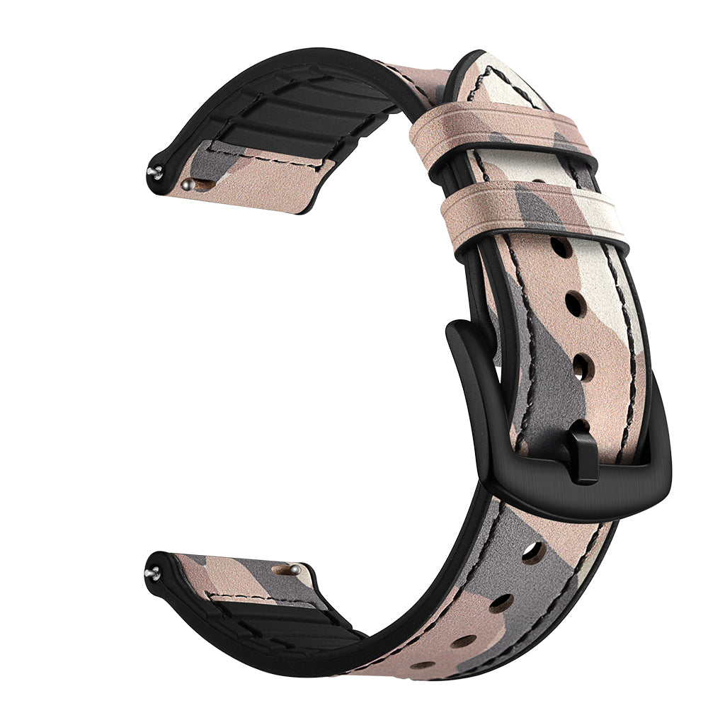 20mm Genuine Leather Coated Silicone Smart Watch Strap for Huawei Watch GT2 42mm