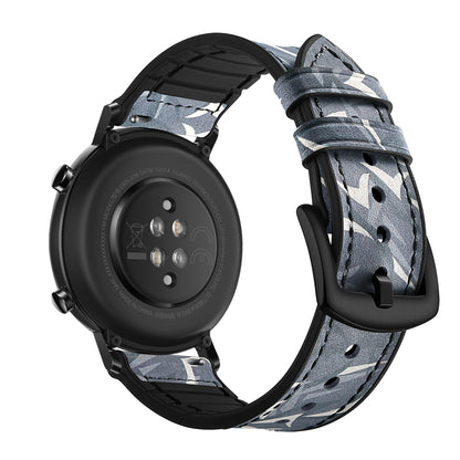20mm Genuine Leather Coated Silicone Smart Watch Strap for Huawei Watch GT2 42mm
