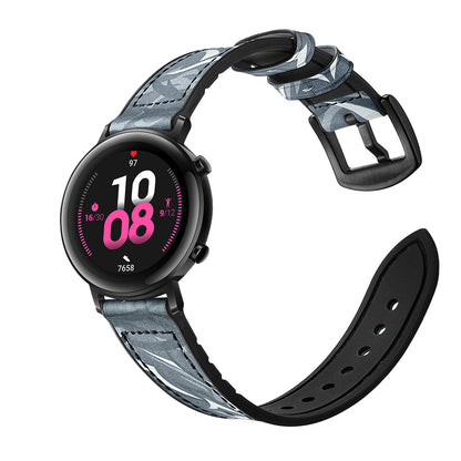 20mm Genuine Leather Coated Silicone Smart Watch Strap for Huawei Watch GT2 42mm
