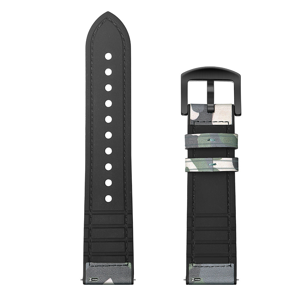 20mm Genuine Leather Coated Silicone Smart Watch Strap for Huawei Watch GT2 42mm