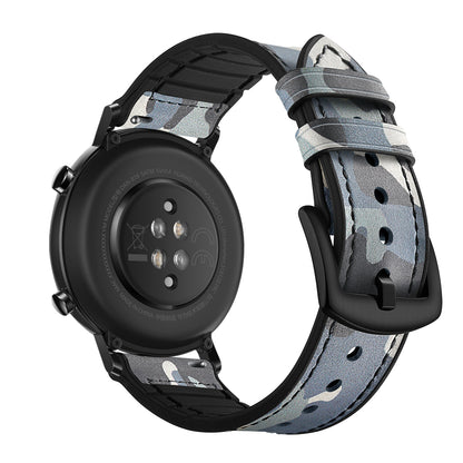 20mm Genuine Leather Coated Silicone Smart Watch Strap for Huawei Watch GT2 42mm