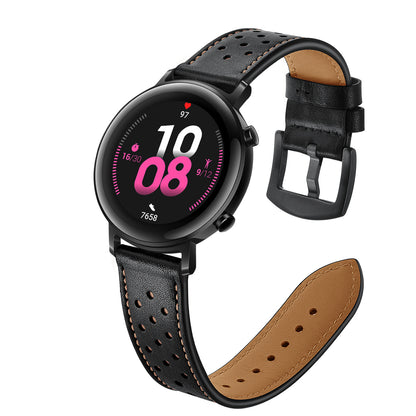 20mm Holes Design Genuine Leather Watch Strap for Huawei Watch GT 2 42mm