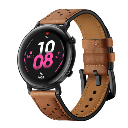 20mm Holes Design Genuine Leather Watch Strap for Huawei Watch GT 2 42mm